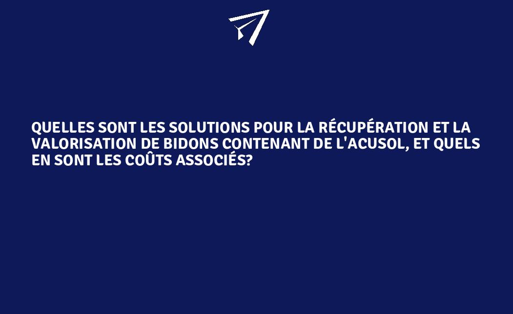 Quelles sont les solutions pour la récupération et la valorisation de ...