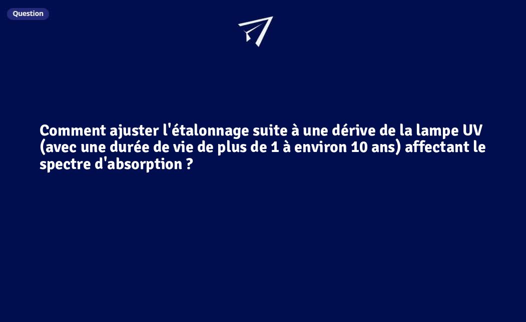 Comment ajuster l'étalonnage suite à une dérive de la lampe UV (avec — free download