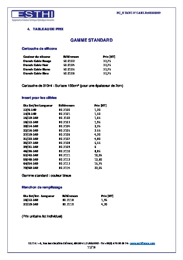 PDF  Fiche commerciale etanchcable  Esthi  FranceEnvironnement