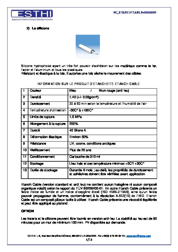 PDF  Fiche commerciale etanchcable  Esthi  FranceEnvironnement