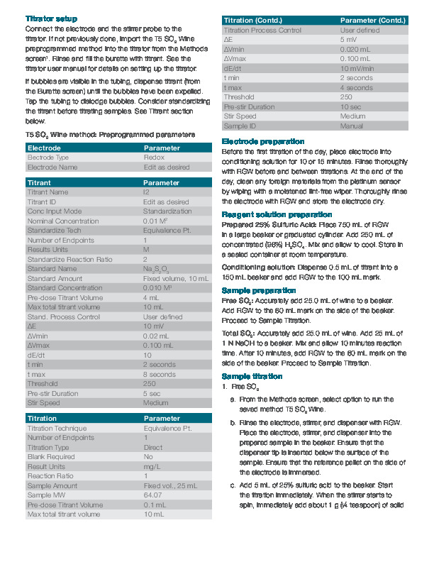 Brochure - App note t005 - t920 redox - t5 so2 in wine revb - Thermo ...