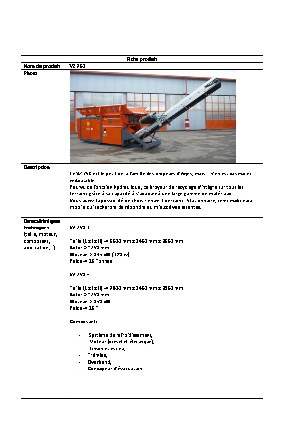 Image du document pdf : fiche produit du broyeur vz 750 Image du document pdf : fiche produit du broyeur vz 750