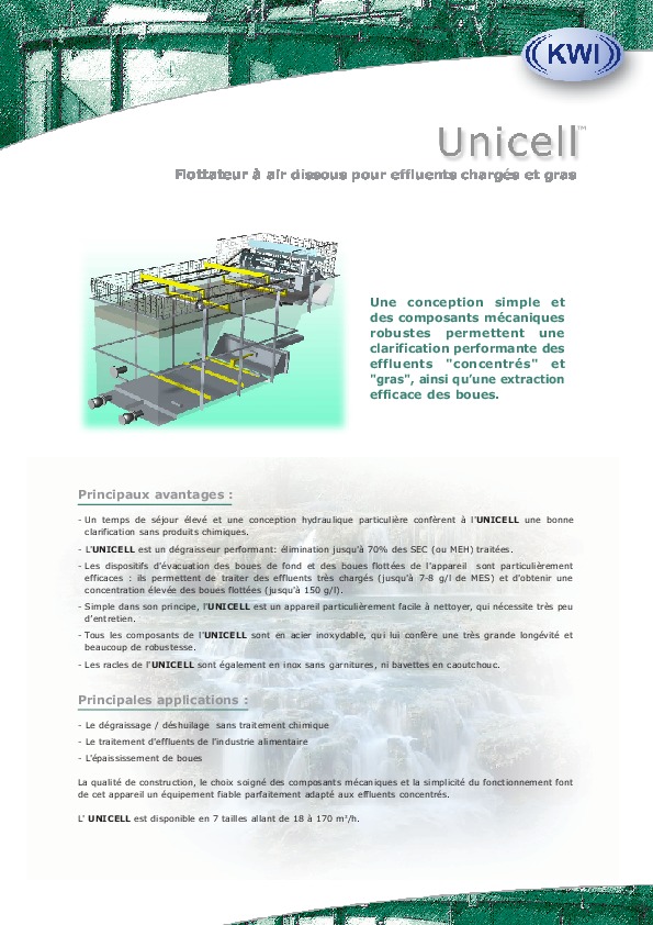 Image du document pdf : Brochure Unicell  