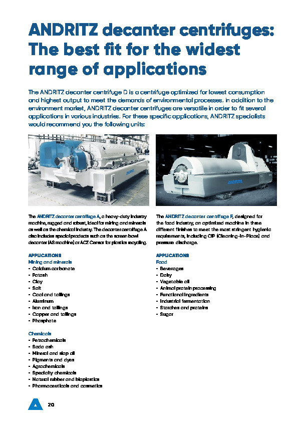 Brochure Decanter centrifuge d english Andritz sas