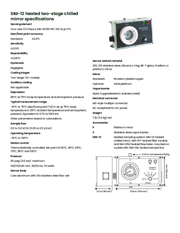 Brochure Optisondechilledmirrorhygrometer Panametrics baker