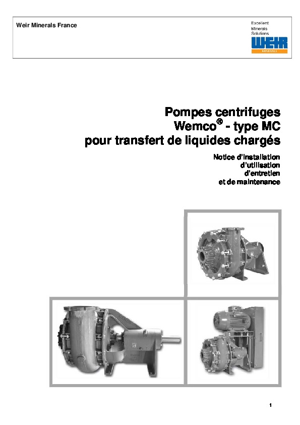 Image du document pdf : IOM WEMCO type MC-201306F2_fr  