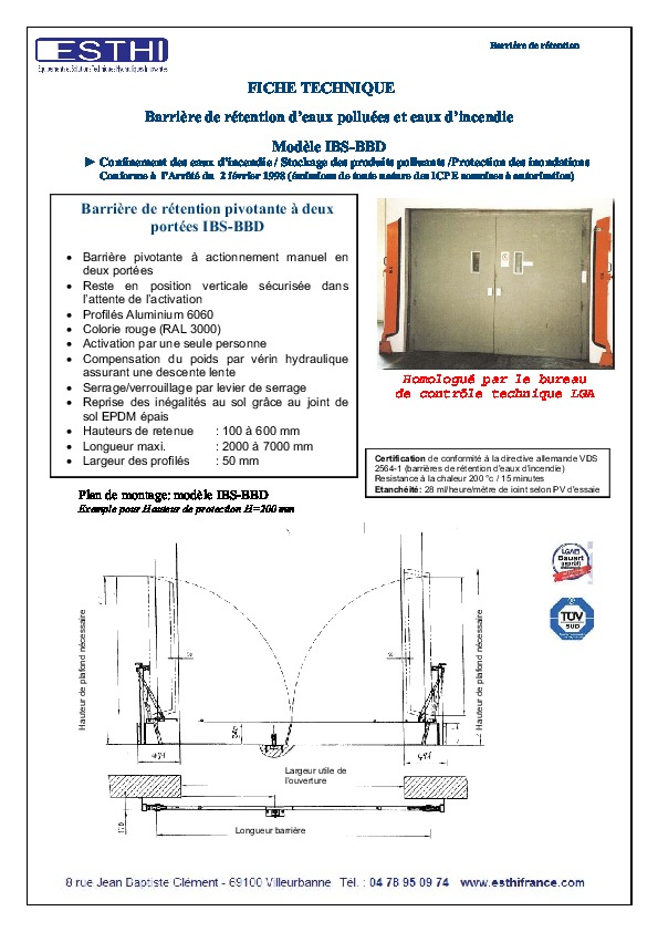 Image du document pdf : Fiche Technique Barriere IBS BBD  
