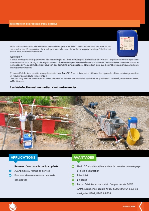 Image du document pdf : Désinfection des conduites d'eau potable  