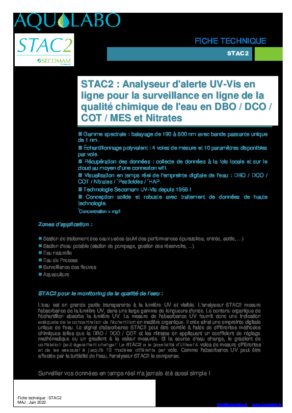 PDF Fiche Technique Analyseur En Ligne Uv Vis Stac2 Secomam pdf-fiche-technique-analyseur-en-ligne-uv-vis-stac2-secomam