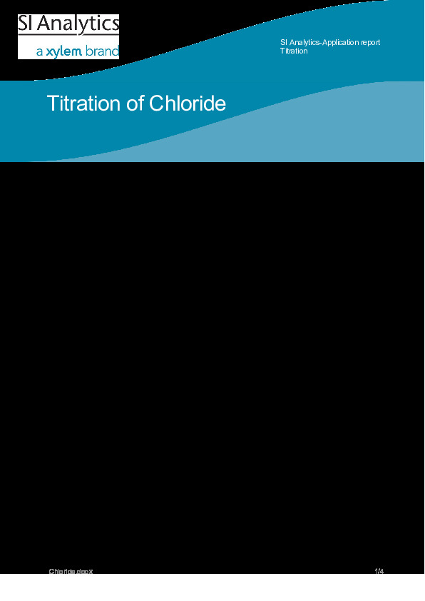 Brochure Note d'application titration des chlorures Xylem analytics