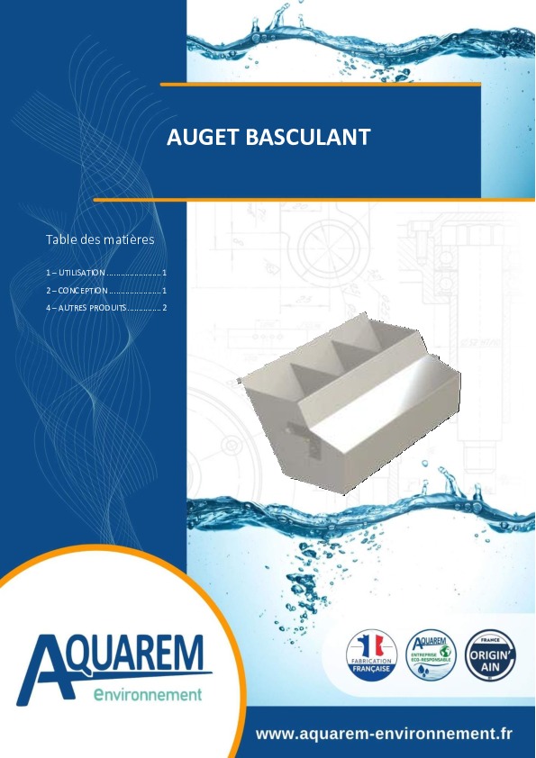 Image du document pdf : fiche produit Auget basculant AQUAREM-ENVIRONNEMENT  
