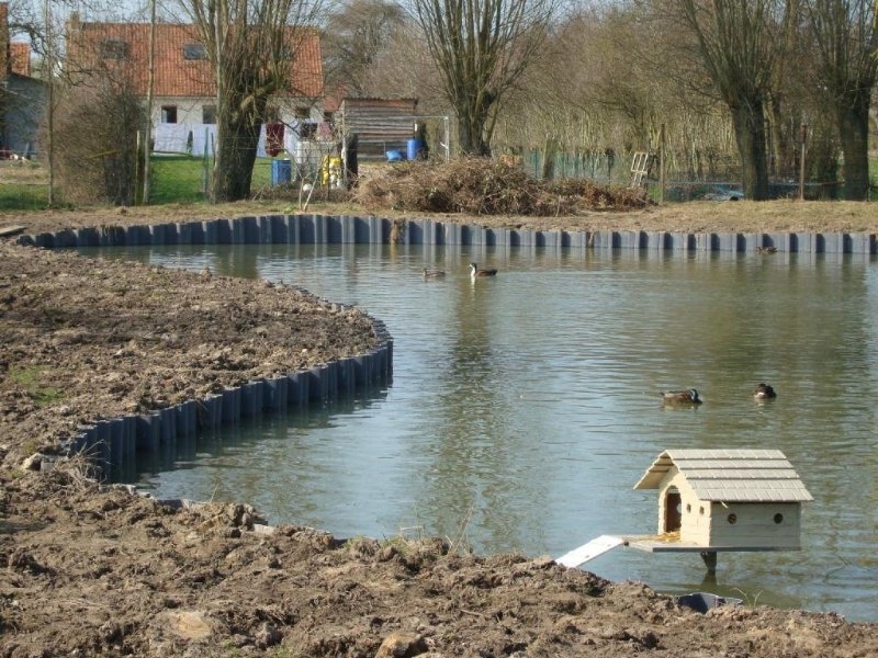 Image de présentation Palplanches PVC Recyclable SG 225 sur étang 