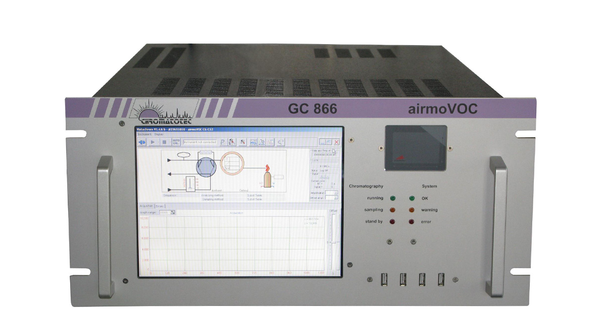 Visuel deairmoVOC C6-C20+ - Chromatographe en phase gazeuse Analyseur de gaz jusqu'à 67 composés