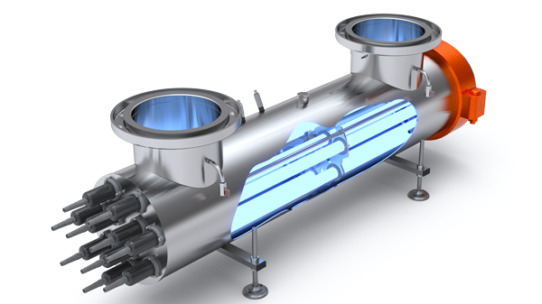 Visuel deBIO-UV Gamme RW (Basse Pression)  Réacteur UV pour la désinfection des eaux usées municipales ou industrielles