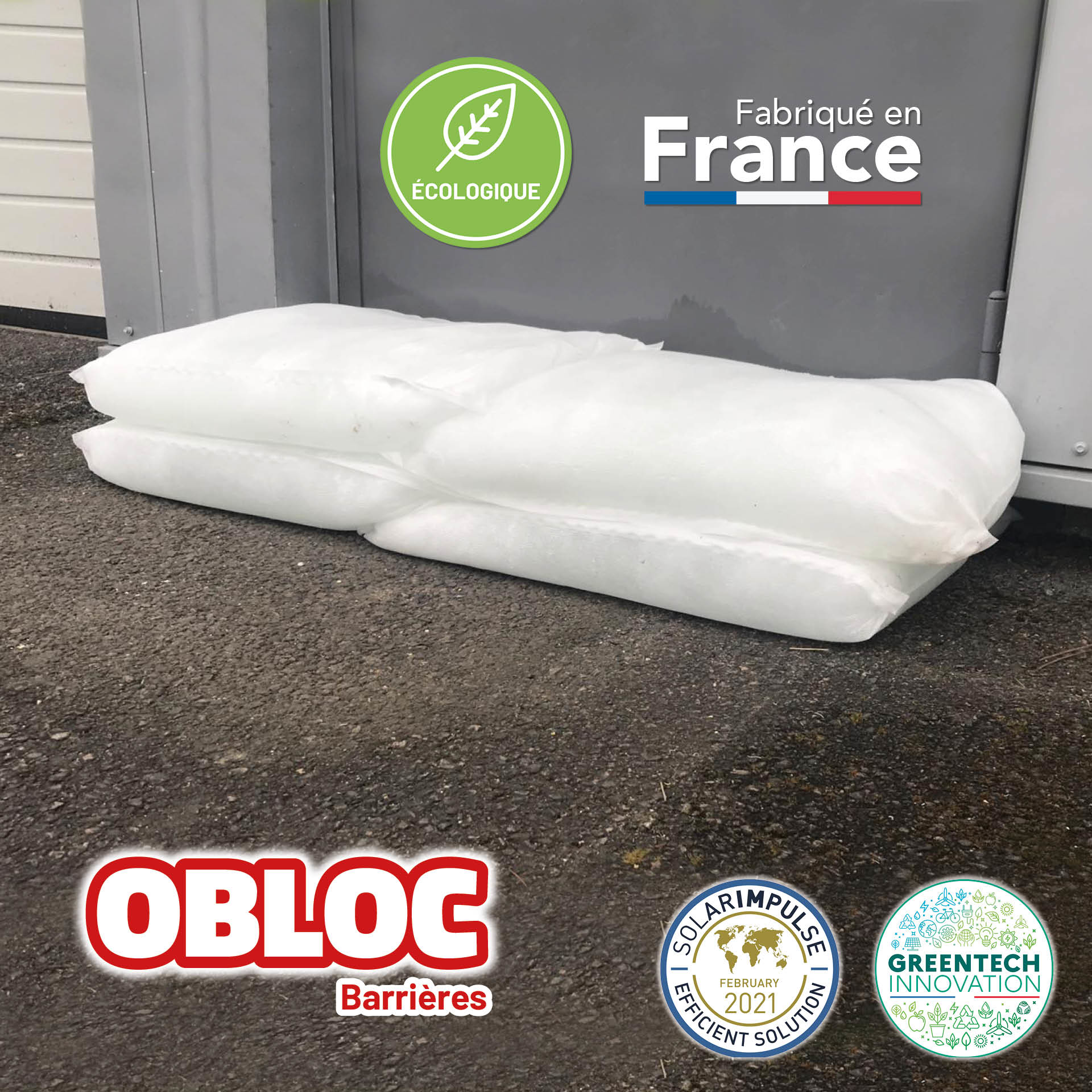 Visuel de4 sacs anti-inondation OBLOC® Barrières anti-inondation